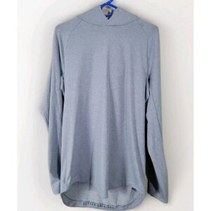 Lululemon Pullover Hoodie Blue Gray Heather Cowl Neck Long Sleeve No Size Label